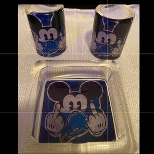 Mickey F U Set (Ashtray & Shot Glasses)